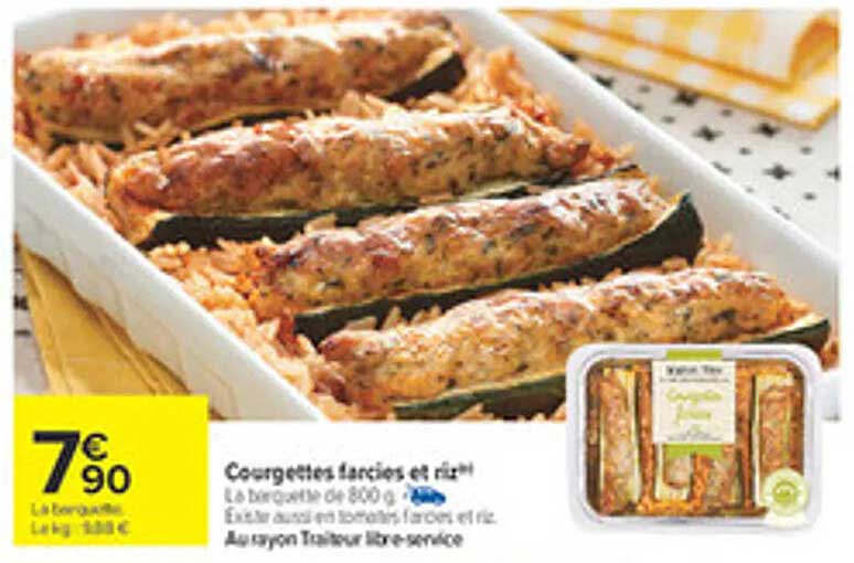 Courgettes farcies et riz