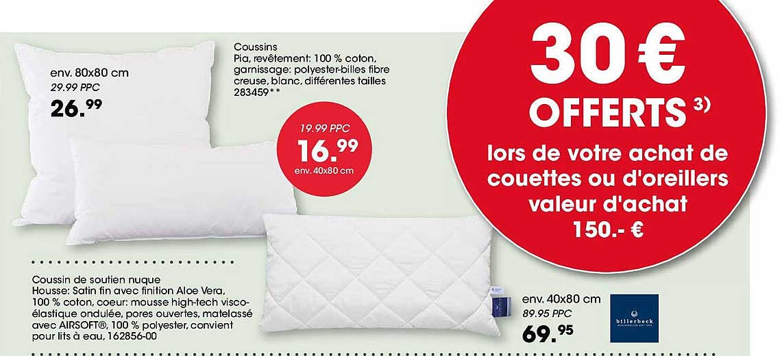 Coussins Pia, revêtement 100 % coton, garnissage : polyester-billes fibre creuse
