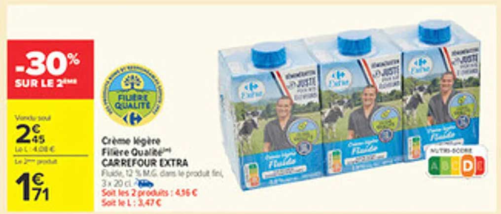 Crème légère Filière Qualité Carrefour Extra