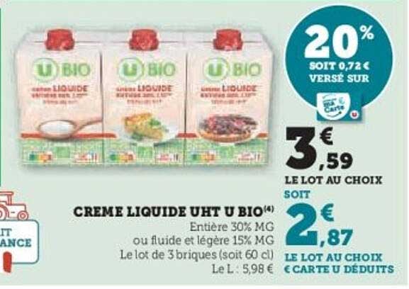 CREME LIQUIDE UHT U BIO