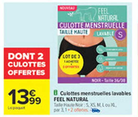 Culottes menstruelles lavables FEEL NATURAL