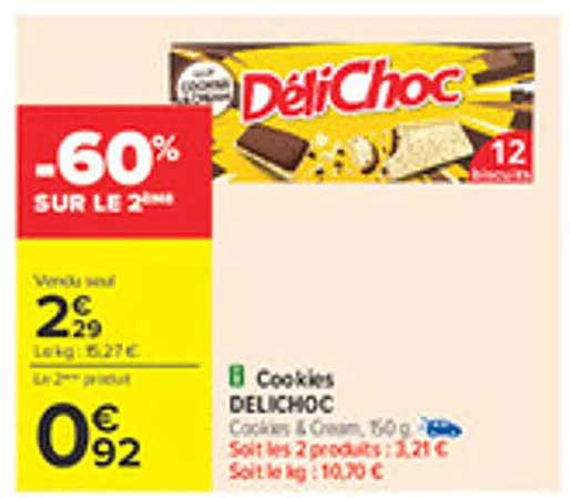 DÉLICHOC Cookies & Cream, 160 g