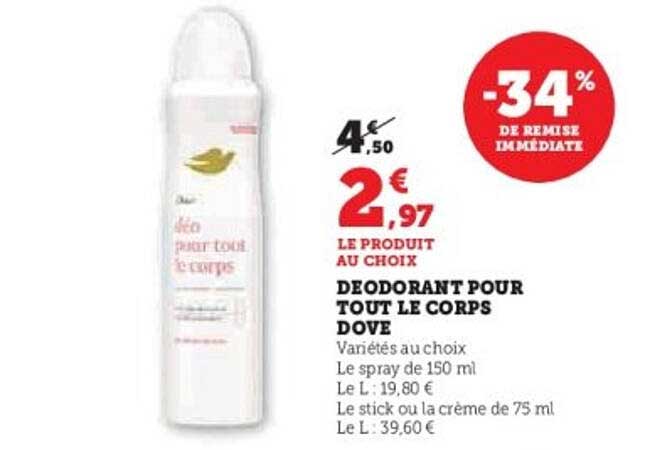 DEODORANT POUR TOUT LE CORPS DOVE