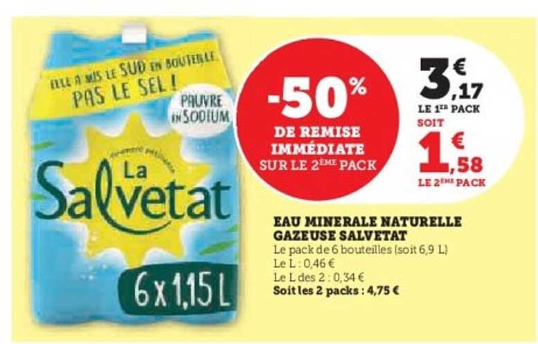 EAU MINERALE NATURELLE GAZEUSE SALVETAT