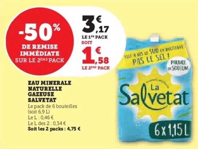 EAU MINERALE NATURELLE GAZEUSE SALVETAT