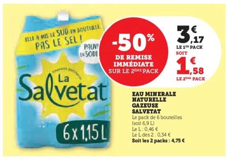 EAU MINERALE NATURELLE GAZEUSE SALVETAT
