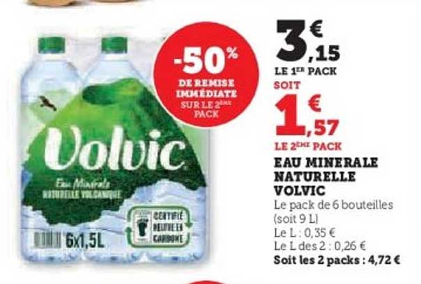EAU MINERALE NATURELLE VOLVIC