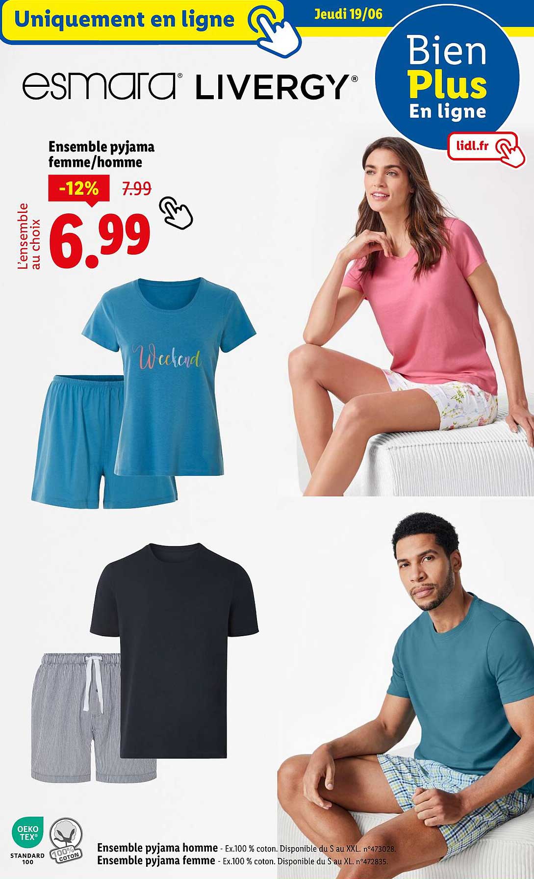 Ensemble pyjama femme/homme