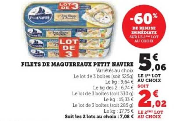 FILETS DE MAQUEREAUX PETIT NAVIRE