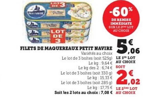 FILETS DE MAQUEREAUX PETIT NAVIRE