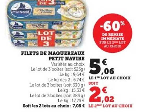 FILETS DE MAQUEREAUX PETIT NAVIRE