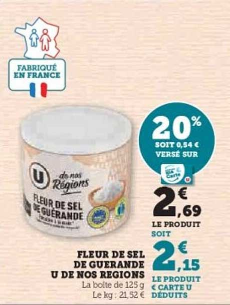 FLEUR DE SEL DE GUERANDE U DE NOS REGIONS