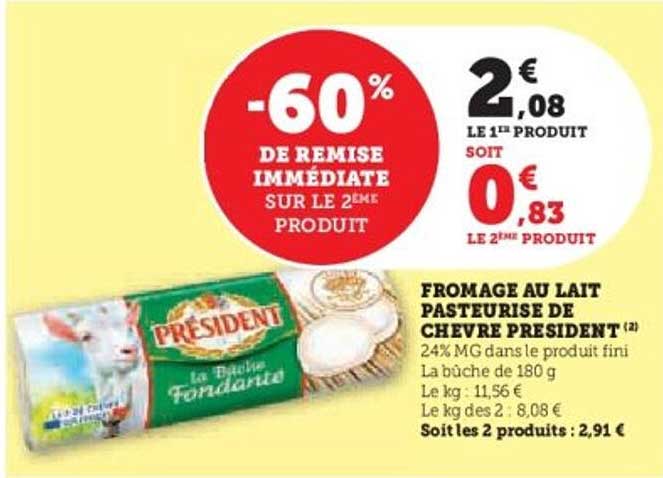 FROMAGE AU LAIT PASTEURISE DE CHEVRE PRESIDENT