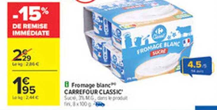 Fromage blanc CARREFOUR CLASSIC