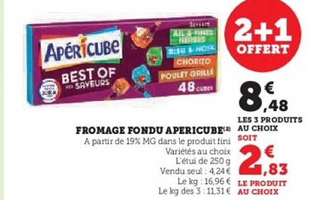 FROMAGE FONDU APÉRICUBE