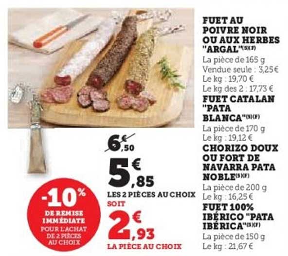 Fuet au poivre noir ou aux herbes "Argal"