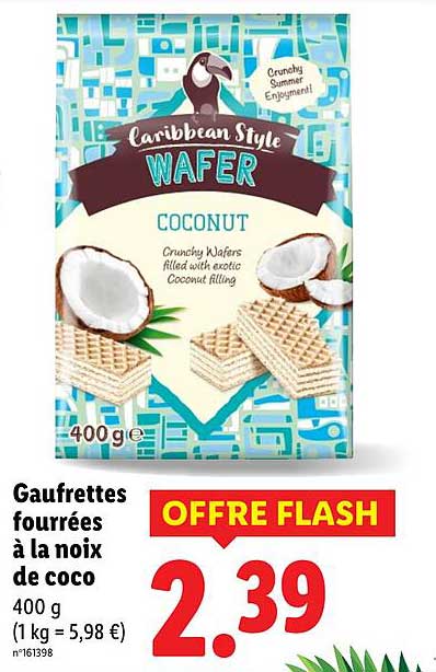Gaufrettes fourrées à la noix de coco