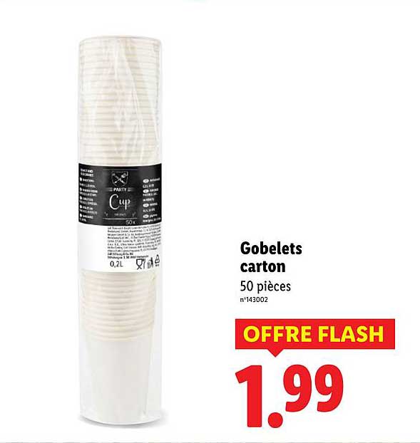 Gobeletts carton - 50 pièces