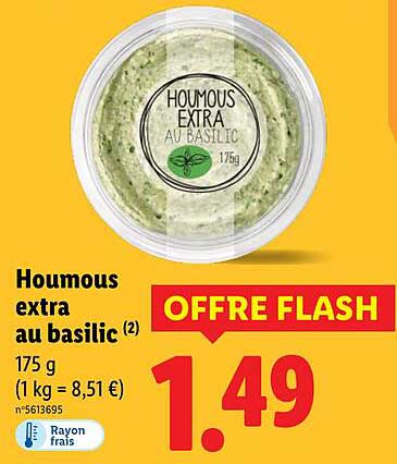 Houmous extra au basilic