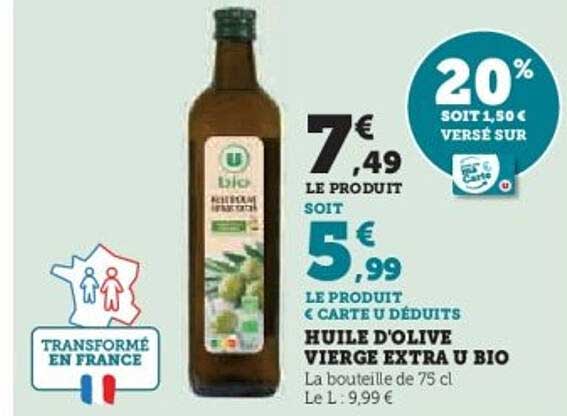 HUILE D'OLIVE VIERGE EXTRA U BIO