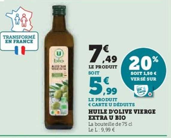 HUILE D'OLIVE VIERGE EXTRA U BIO