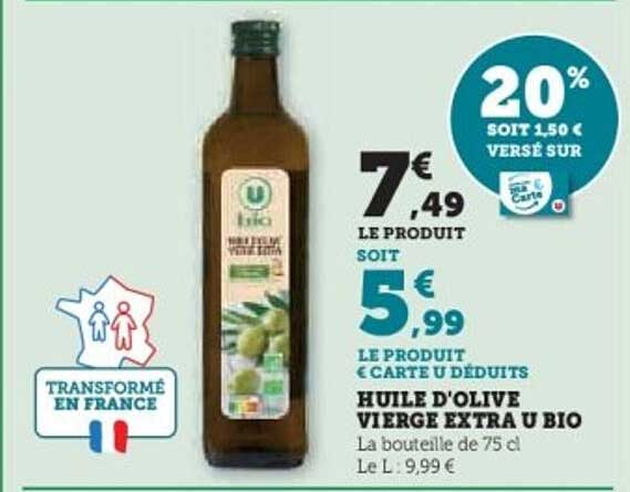 HUILE D'OLIVE VIERGE EXTRA U BIO