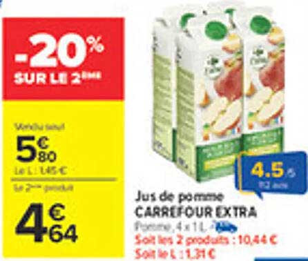 Jus de pomme CARREFOUR EXTRA