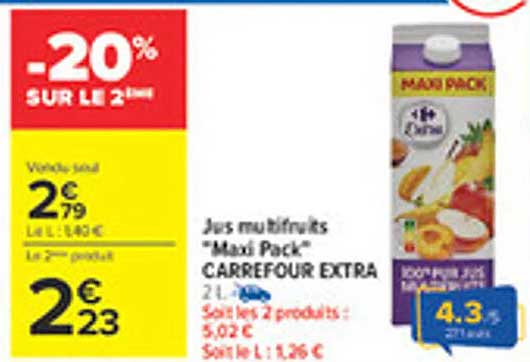 Jus multifruits "Maxi Pack" CARREFOUR EXTRA