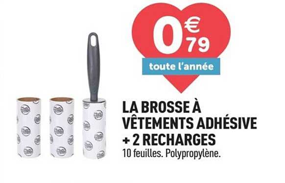 LA BROSSE À VÊTEMENTS ADHÉSIVE + 2 RECHARGES