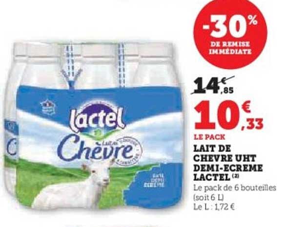 Lait de chèvre UHT demi-écrémé Lactel