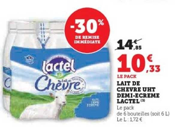 Lait de chèvre UHT demi-écrémé Lactel