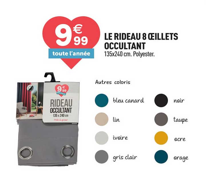 LE RIDEAU 8 ŒILLETS OCCULTANT