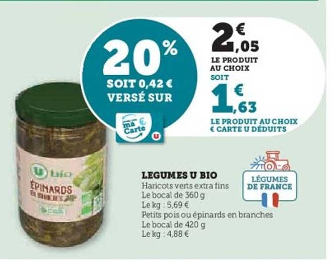 Légumes U Bio Épinards