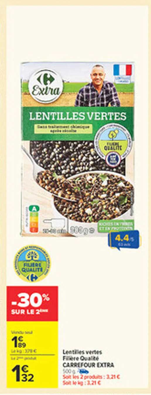 Lentilles vertes Filère Qualité CARREFOUR EXTRA