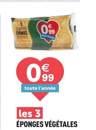 les 3 éponges végétales
