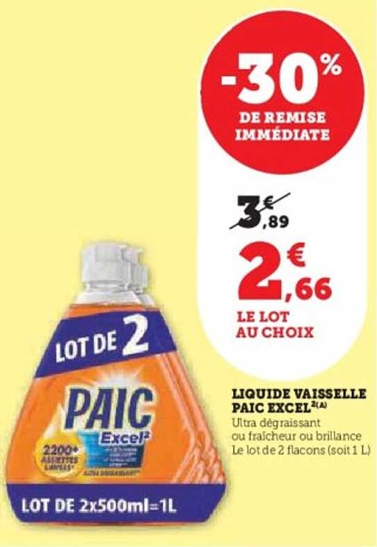 LIQUIDE VAISSELLE PAIC EXCEL