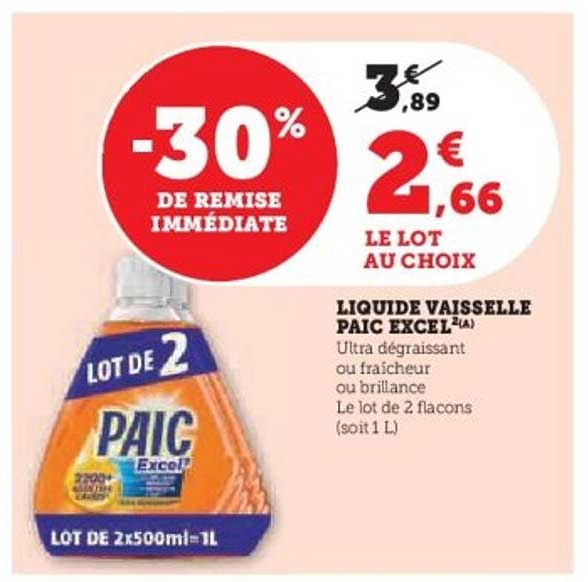 LIQUIDE VAISSELLE PAIC EXCEL