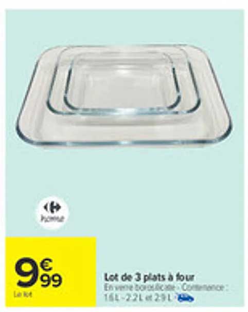 Lot de 3 plats à four