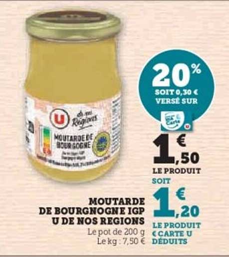 MOUTARDE DE BOURGOGNE IGP U DE NOS RÉGIONS