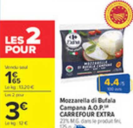 Mozzarella di Bufala Campana A.O.P. CARREFOUR EXTRA