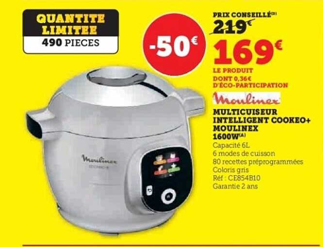 MULTICUISEUR INTELLIGENT COOKEO+ MOULINEX 1600W