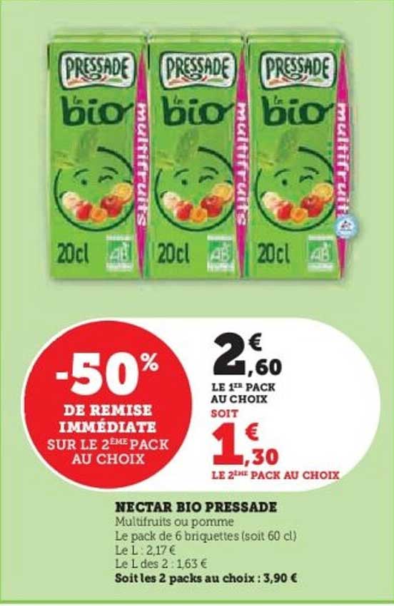 NECTAR BIO PRESSEDE Multifruits ou pomme