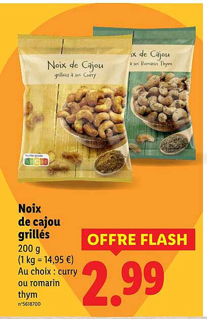 Noix de cajou grillées