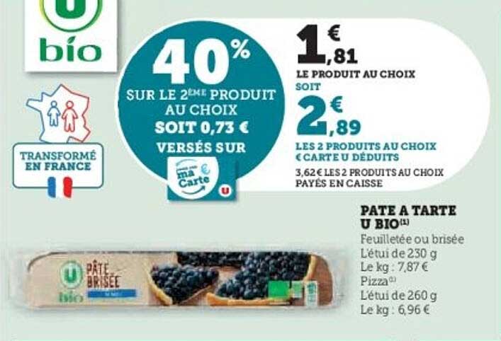 PÂTE À TARTE U BIO