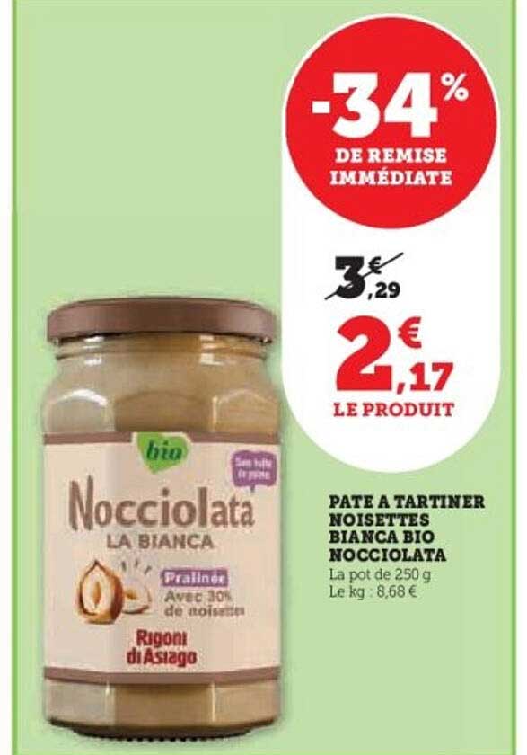 PÂTE À TARTINER NOISETTES BIANCA BIO NOCCIOLATA