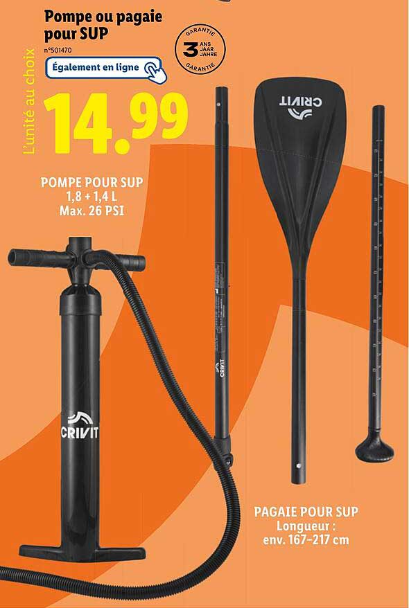 Pompe ou pagaie pour SUP