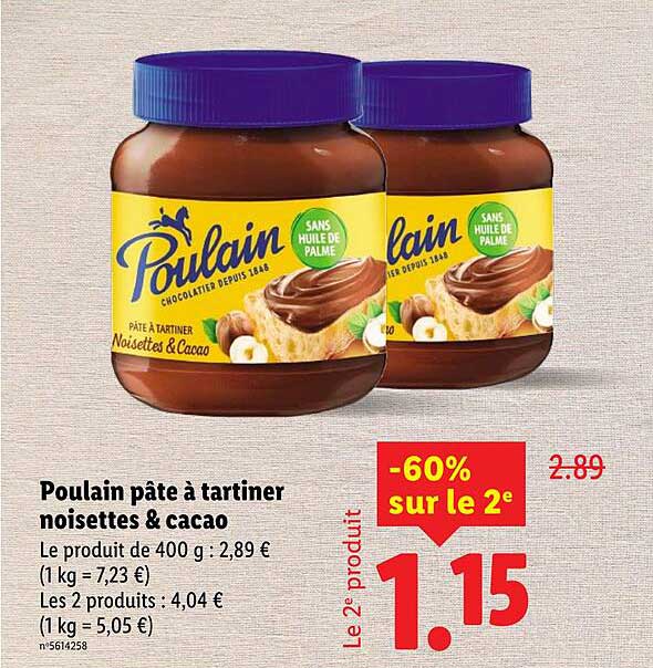 Poulain pâte à tartiner noisettes & cacao