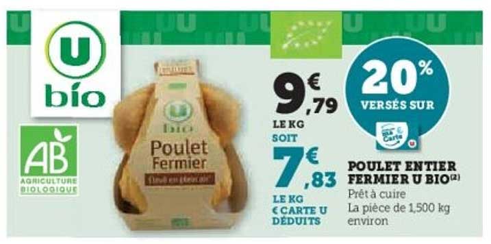 POULET ENTIER FERMIER U BIO