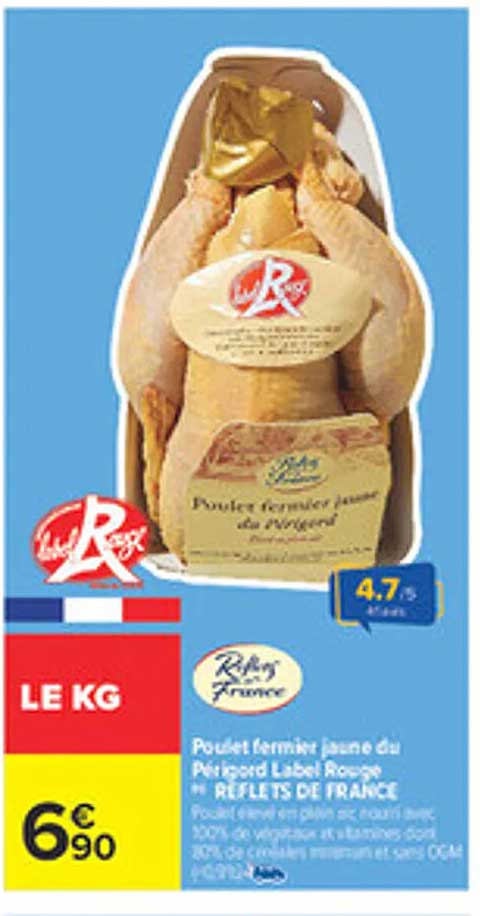 Poulet fermier jaune du Périgord Label Rouge