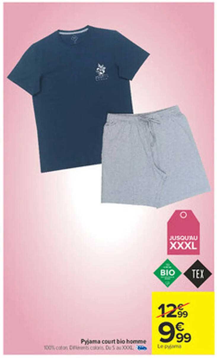 Pyjama court bio homme